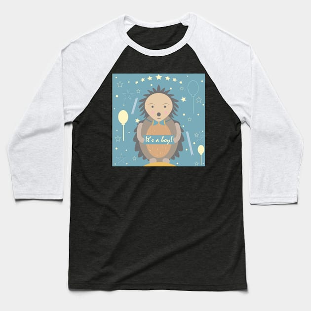 Hedgehog Baseball T-Shirt by Kristina Stellar Scandinavian Land